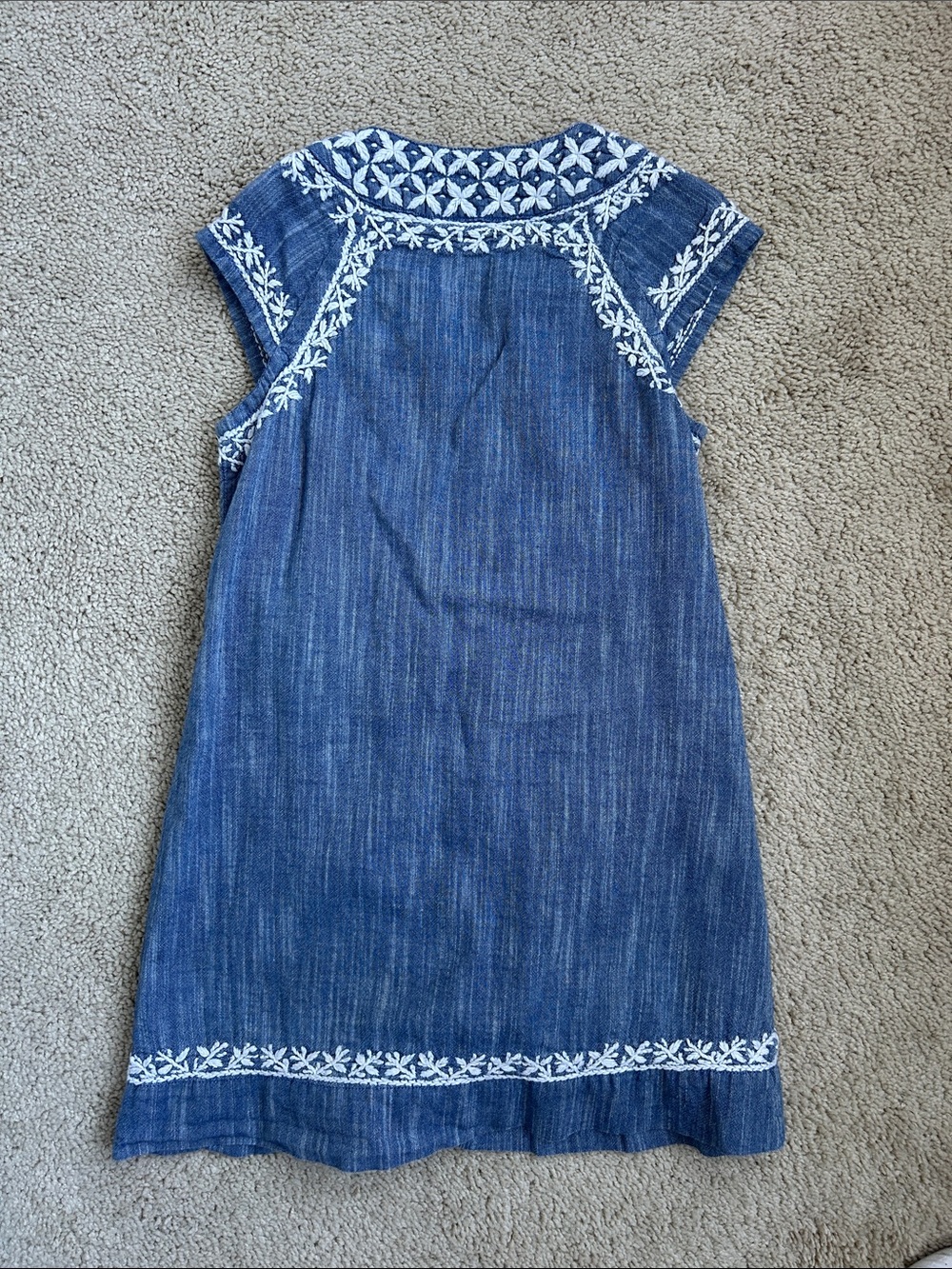 Roller Rabbit Blue denim dress with white embroidery, EUC, 6 - Picture 2 of 3